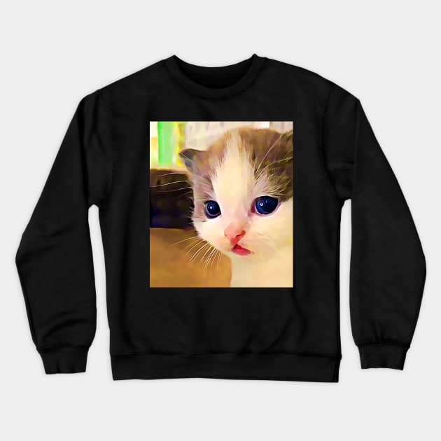 illegally smol baby kitty Crewneck Sweatshirt by gristiannn